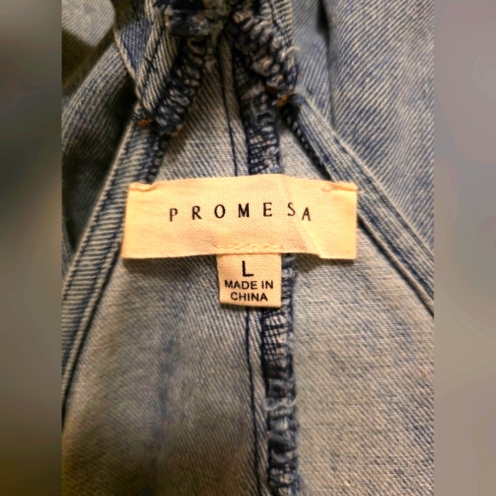 Promesa Denim Shortall – Size Large- NWOT (never worn) 🌻 - Picture 4 of 4